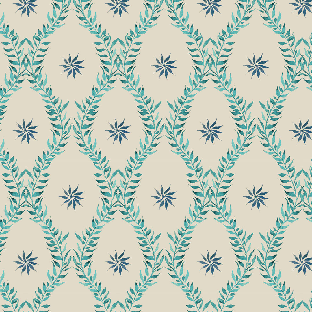 Belle Teal Wallpaper