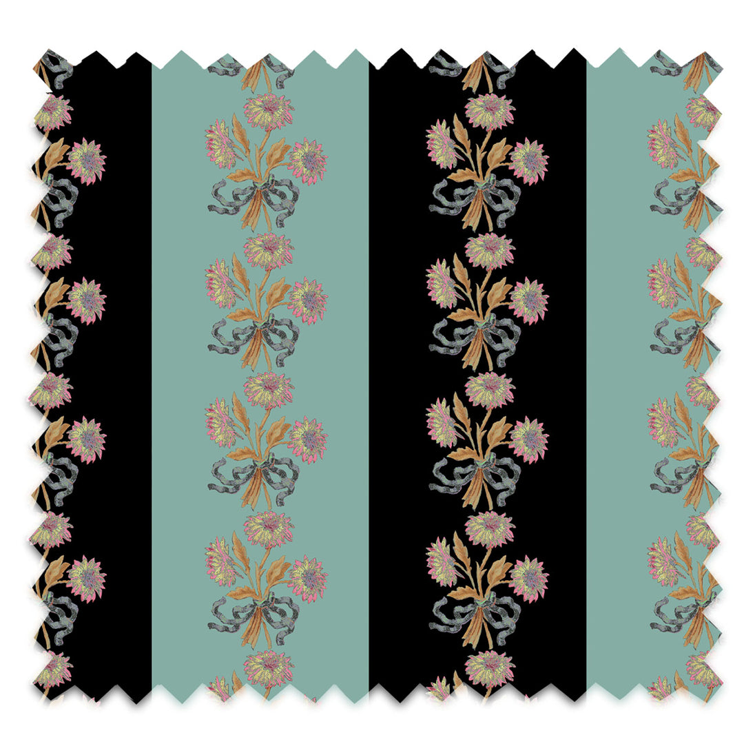 Chateau Stripe Ink and Blue Recycled Velvet