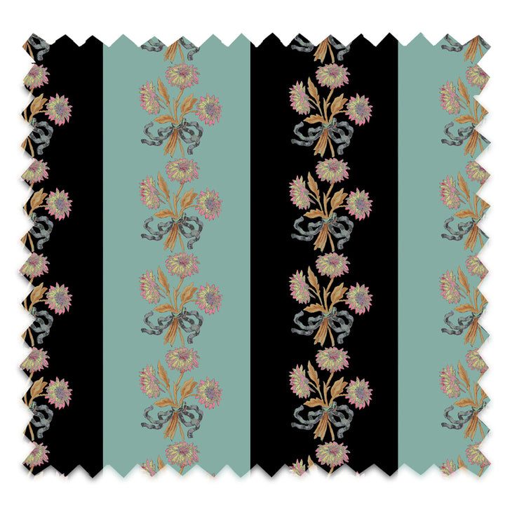 Chateau Stripe Ink and Blue Recycled Velvet