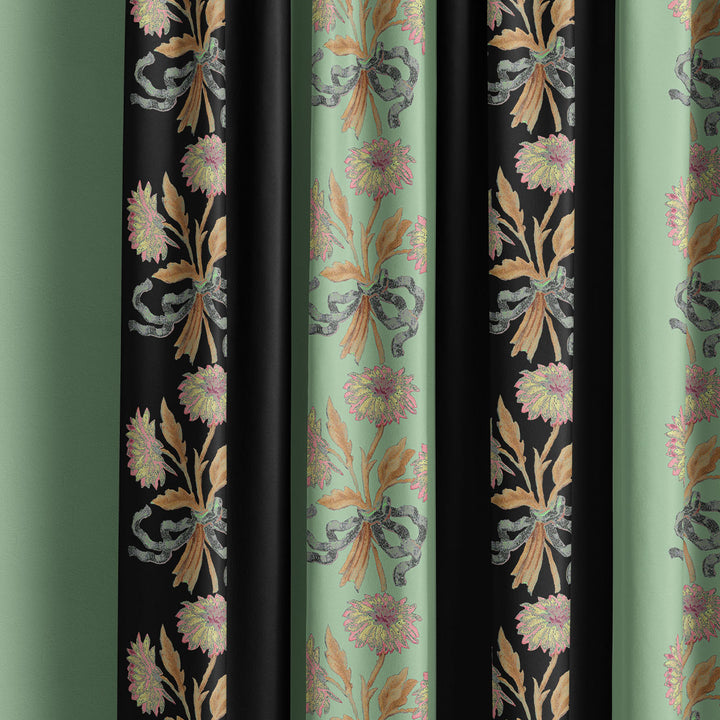 Chateau Stripe Ink and Mint Recycled Velvet
