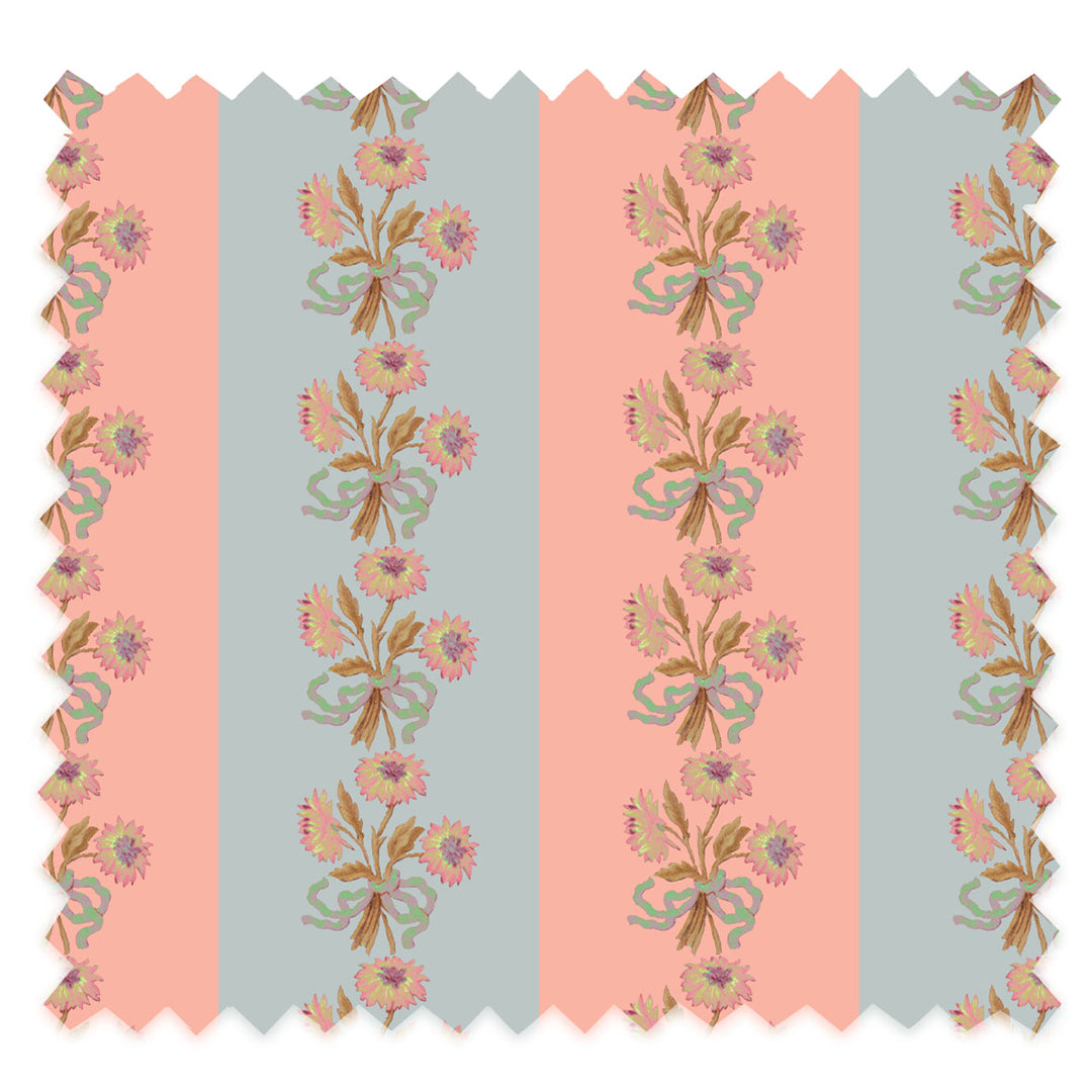 Chateau Stripe Peach and Cloud Recycled Velvet
