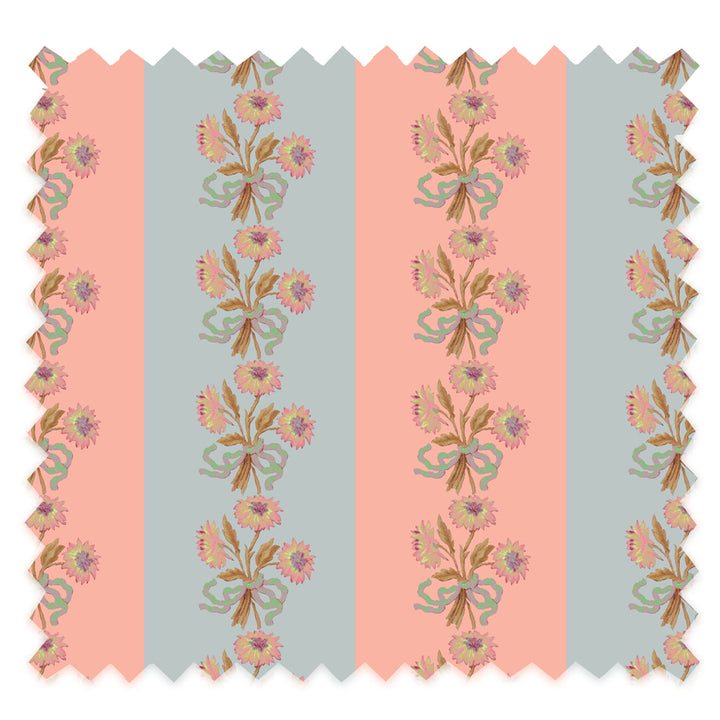 Chateau Stripe Peach and Cloud Recycled Velvet