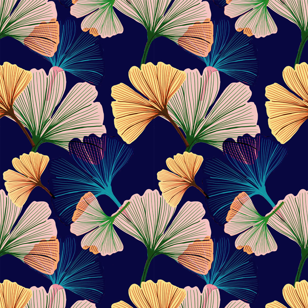 Ginkgo Indigo Wallpaper