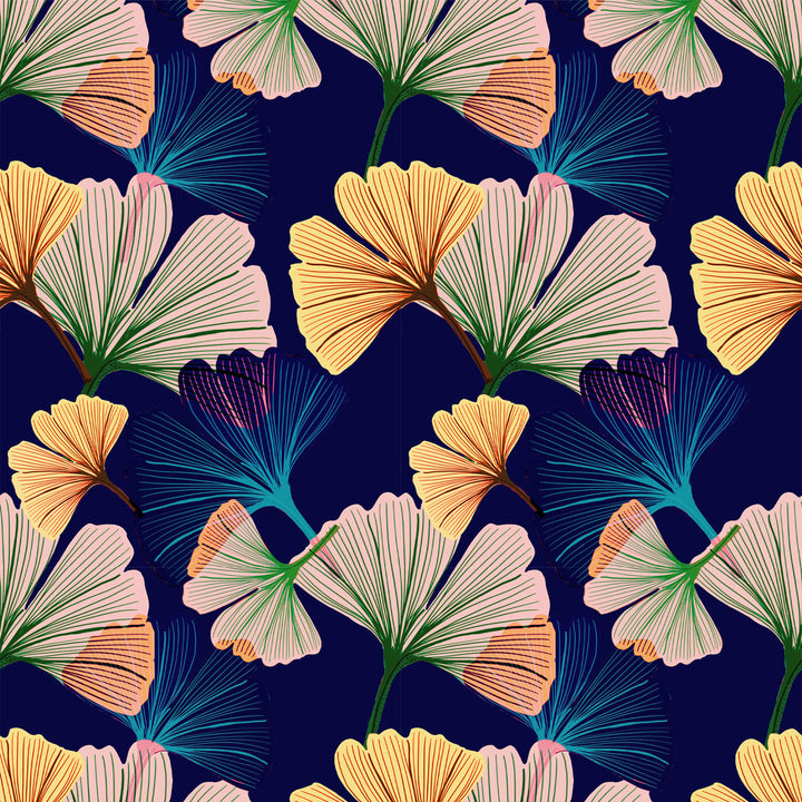 Ginkgo Indigo Wallpaper