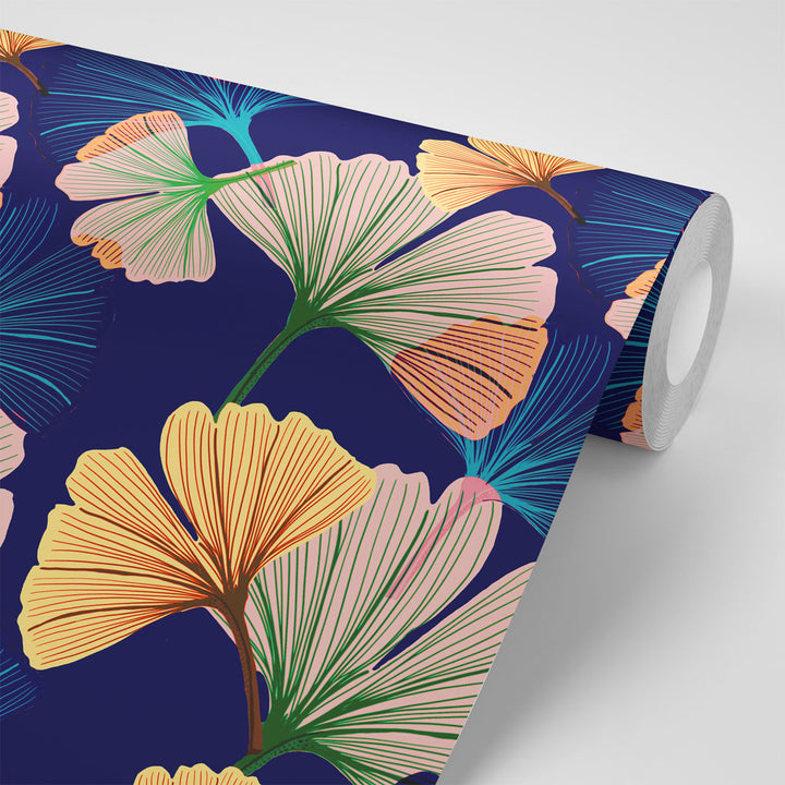 Ginkgo Indigo Wallpaper