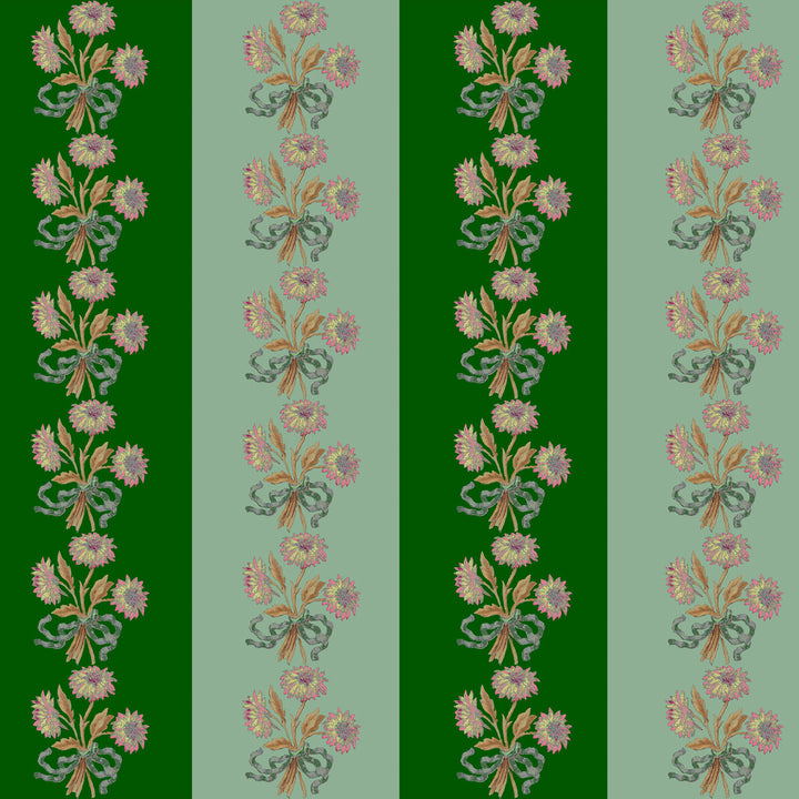 Chateau Stripe Green and Mint Wallpaper