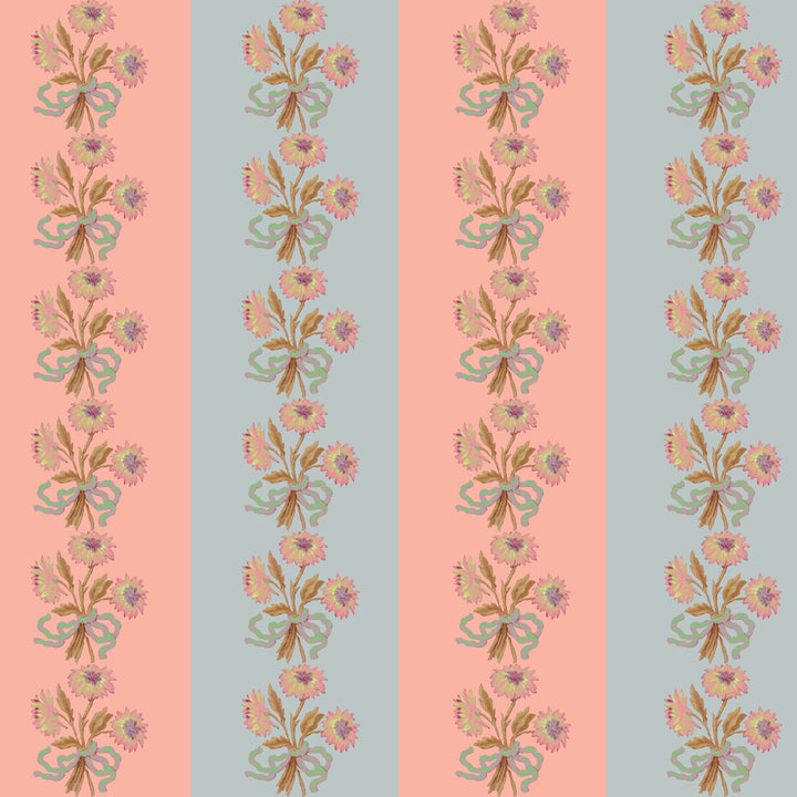 Chateau Stripe Peach and Cloud Cushion