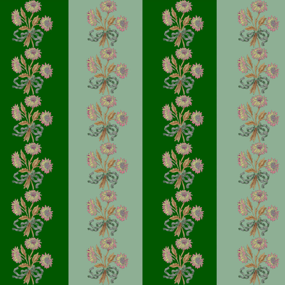 Chateau Stripe Green and Mint Cushion