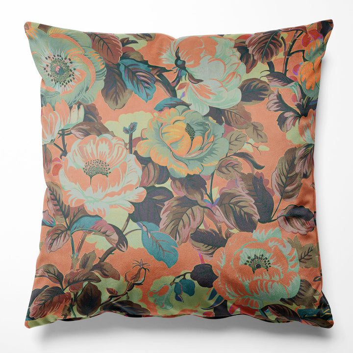 Rococo Roses Coral Cushion
