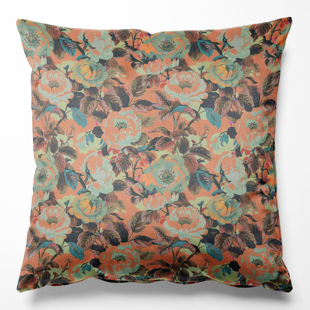 Rococo Roses Coral Cushion
