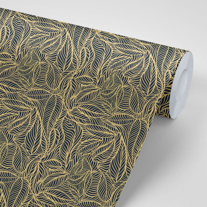 Agnes Black and Gold Wallpaper