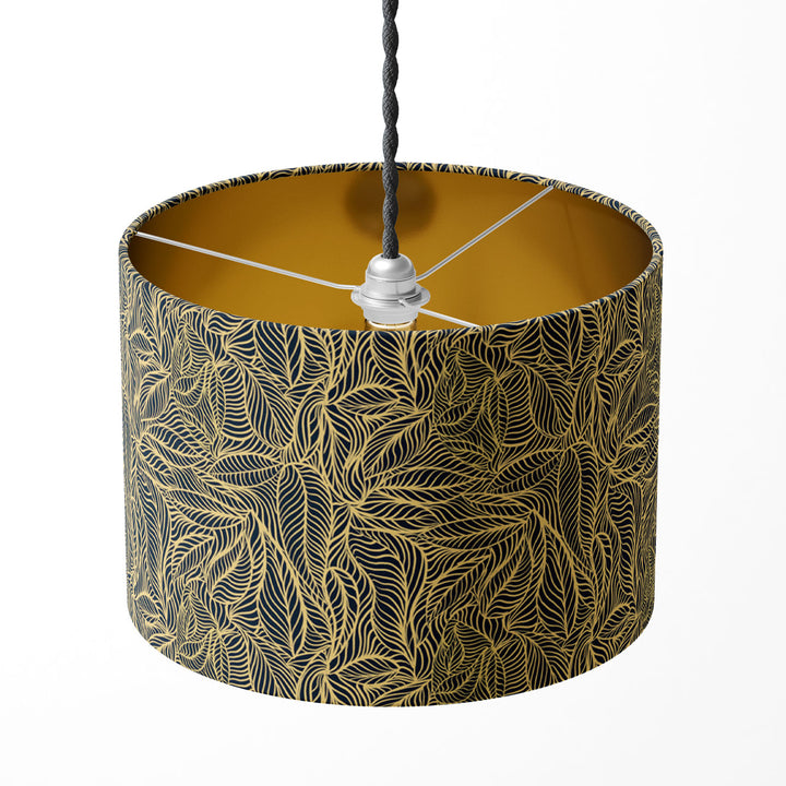 Agnes Black and Gold Drum Lampshade