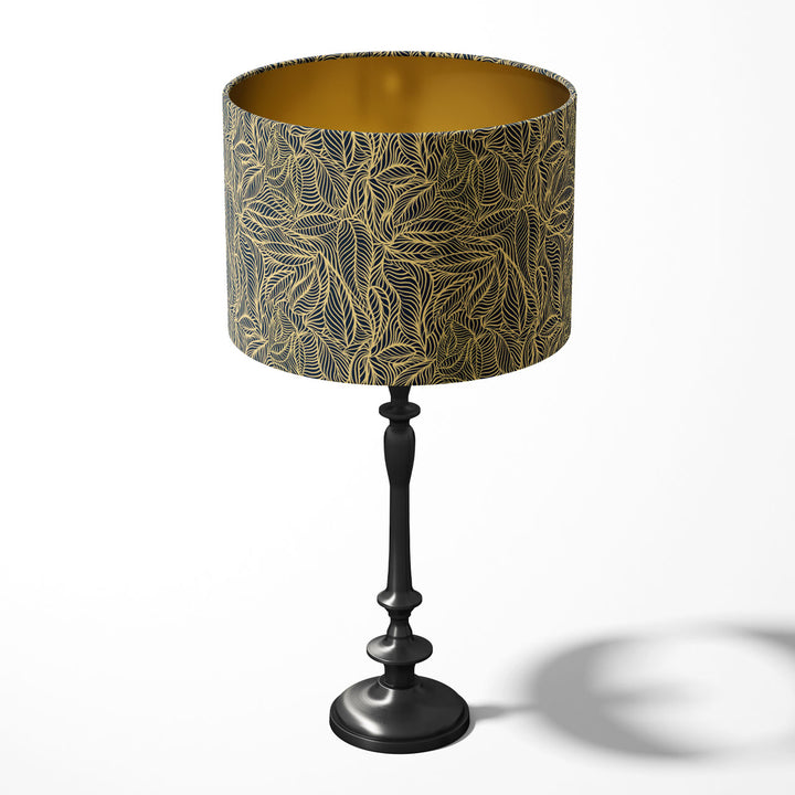 Agnes Black and Gold Drum Lampshade