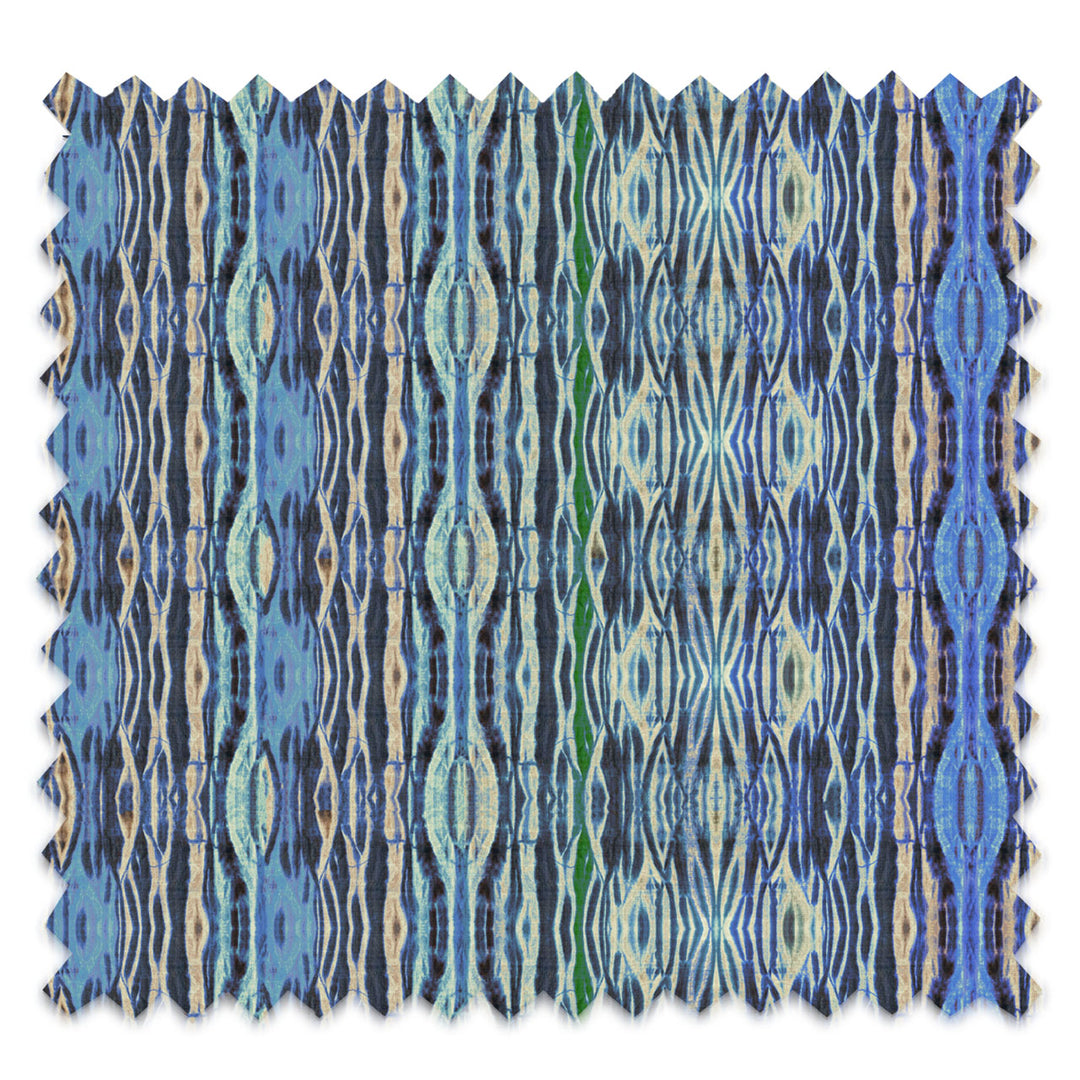 Azure Arashi Velvet Fabric