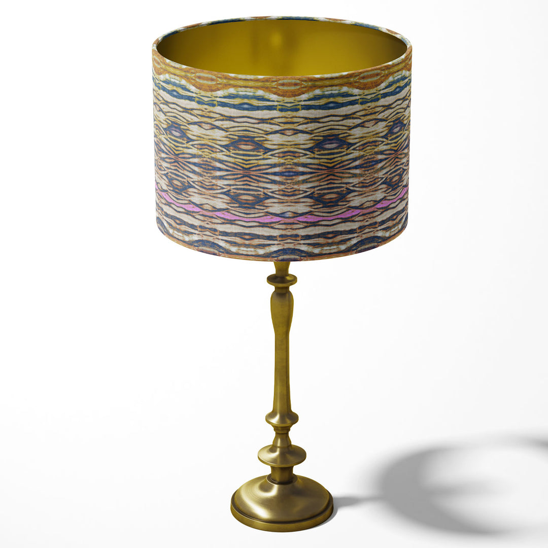 Arashi Pink and Rust Drum Lampshade