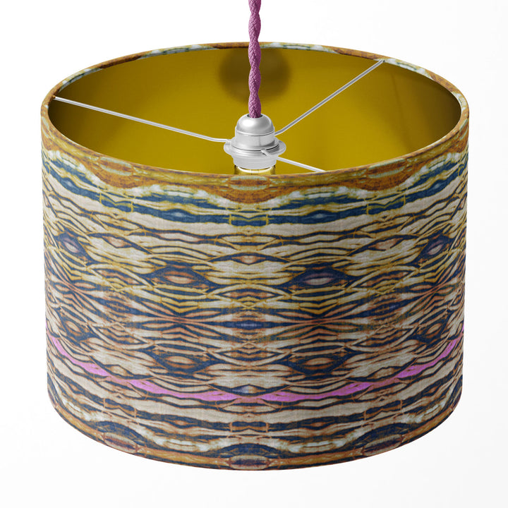 Arashi Pink and Rust Drum Lampshade