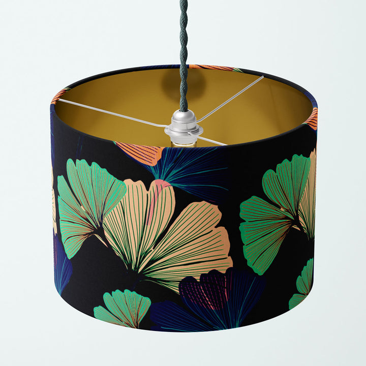Ginkgo Black Drum Lampshade