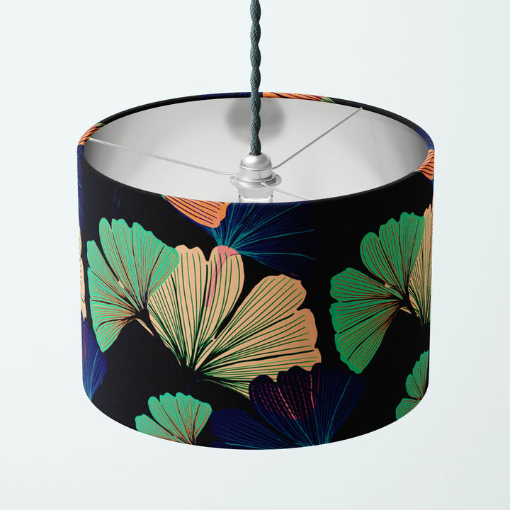 Ginkgo Black Drum Lampshade