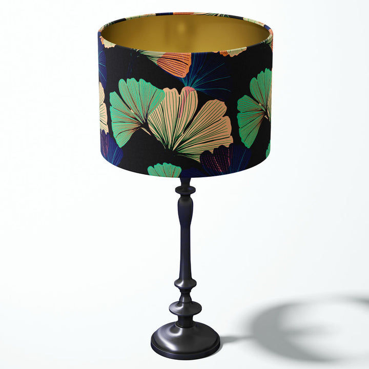 Ginkgo Black Drum Lampshade