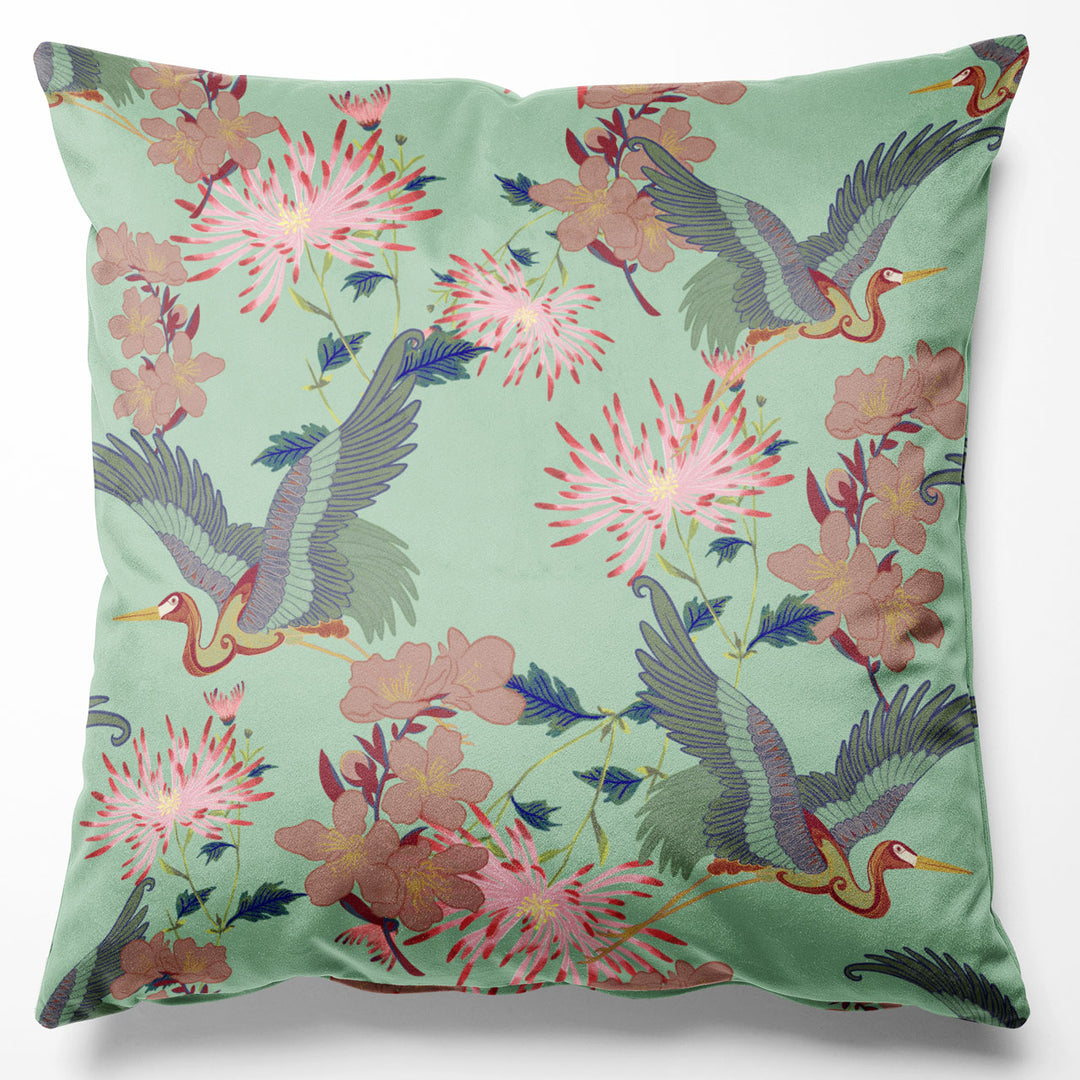 Blossom Mint Velvet Cushion