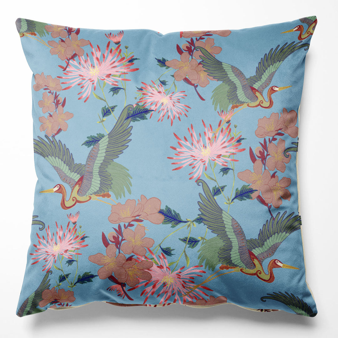 Blossom Sky Velvet Cushion