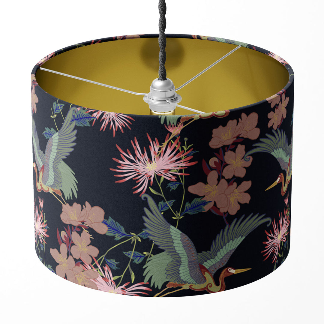 Blossom Noir Drum Lampshade