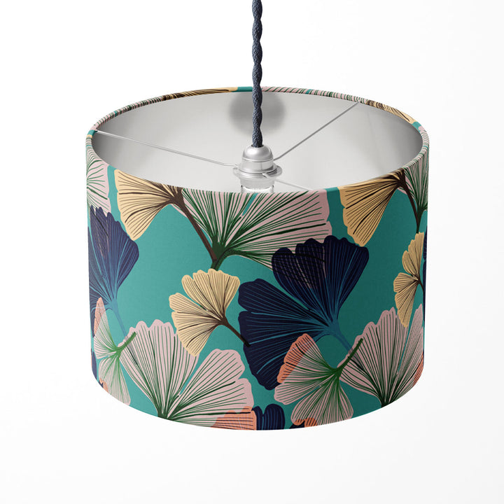 Ginkgo Blue Drum Lampshade