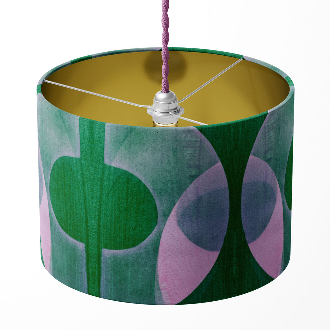Bouclé Emerald Drum Lampshade