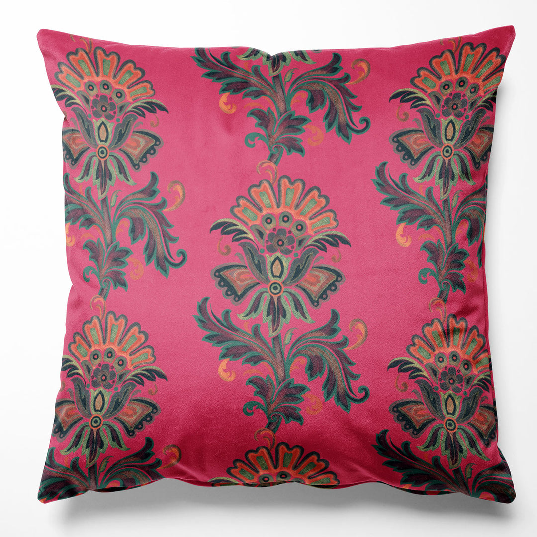 Fleur Fuschia Velvet Cushion