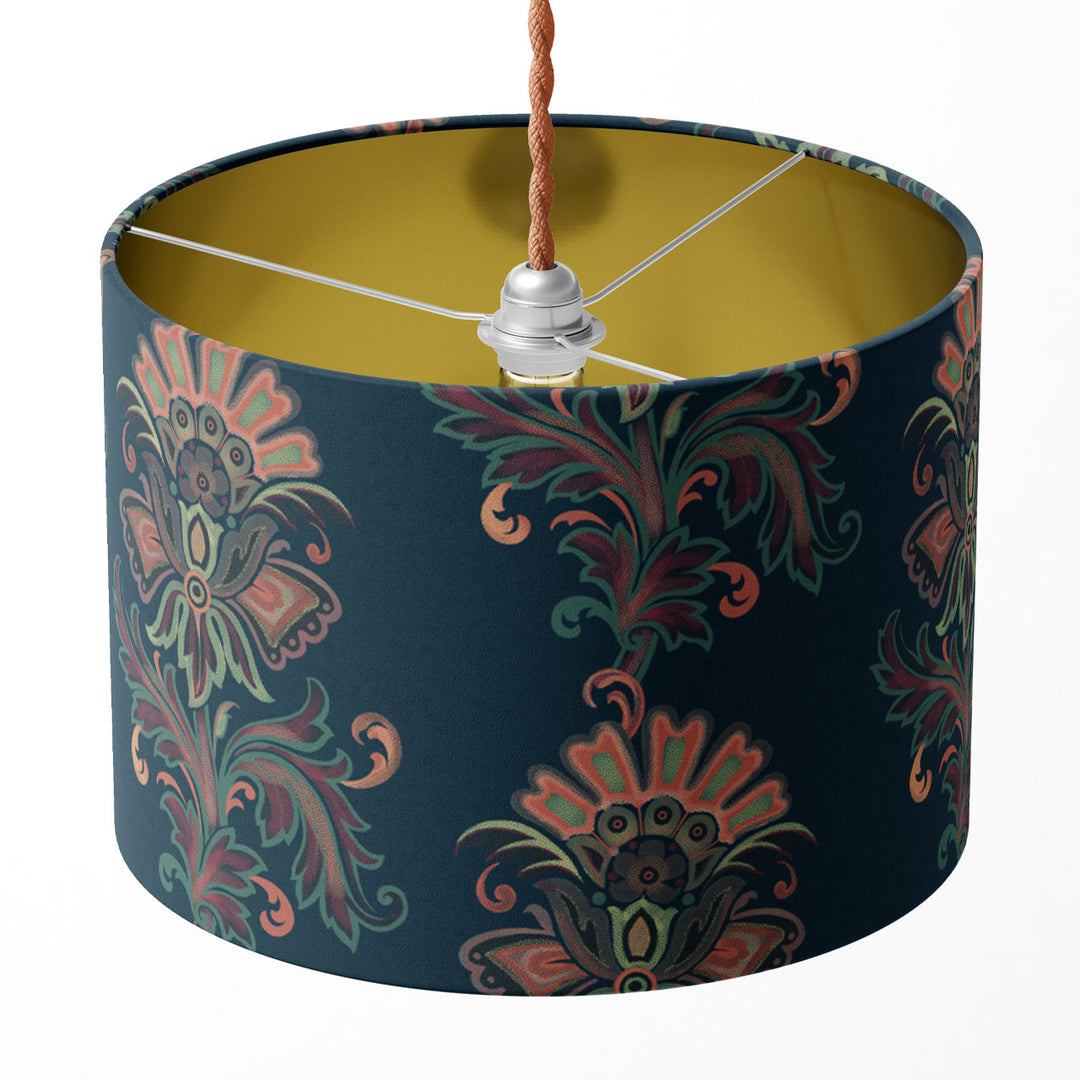 Fleur Midnight Blue Drum Lampshade