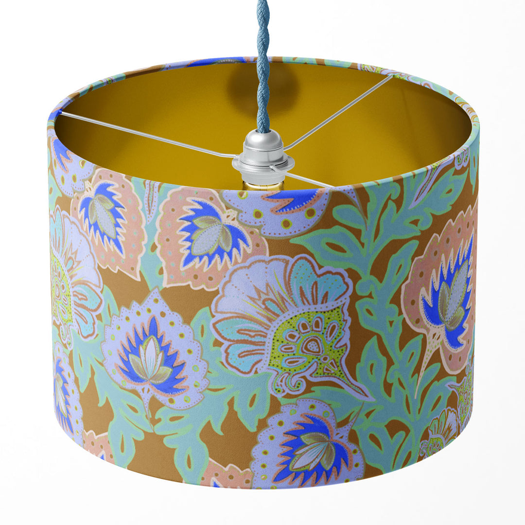 Garden of India Mustard Drum Lampshade
