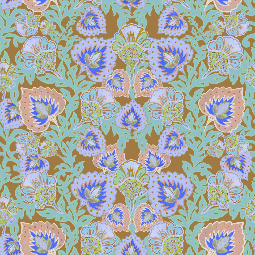 Garden of India Mustard Velvet Fabric