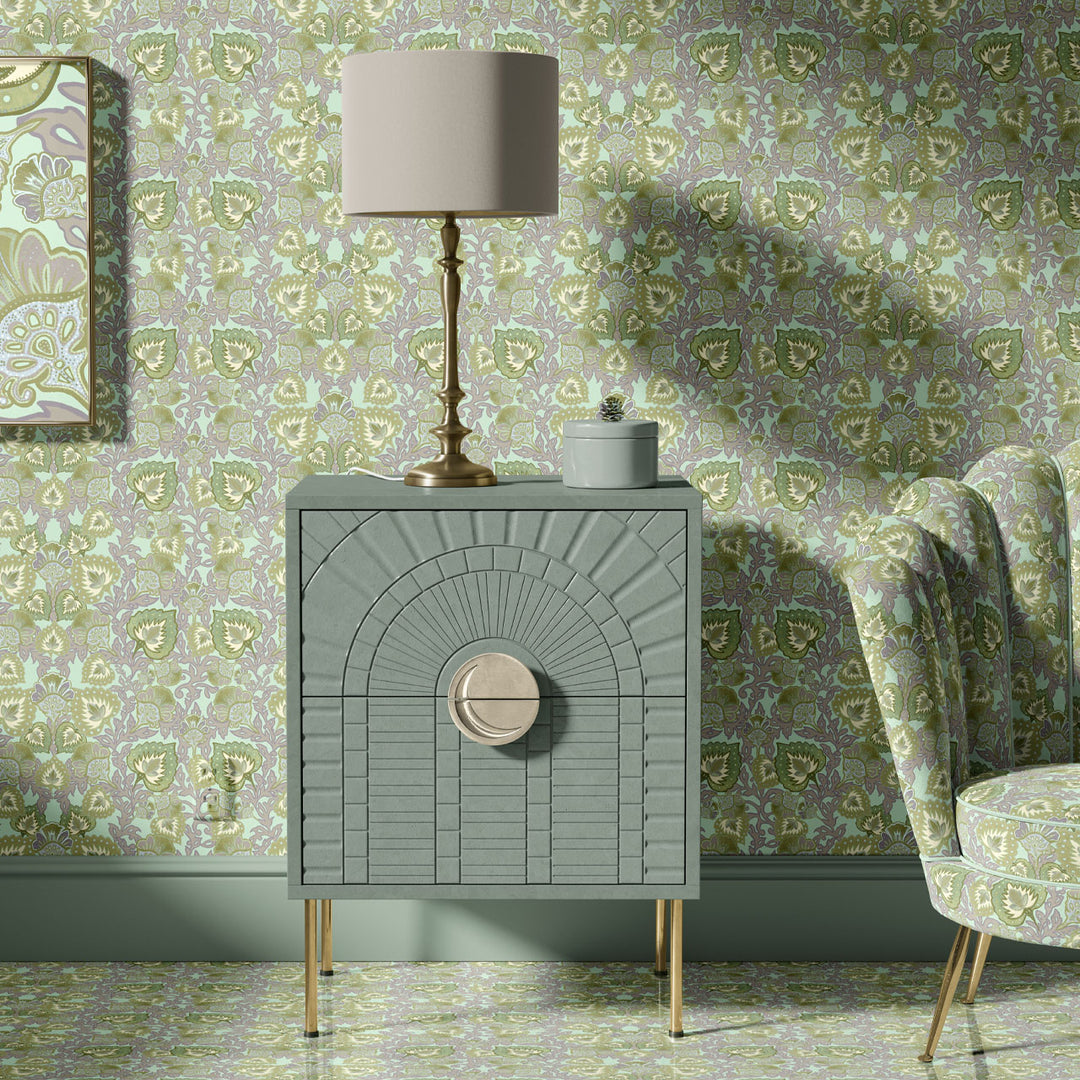Garden of India Pistachio Wallpaper
