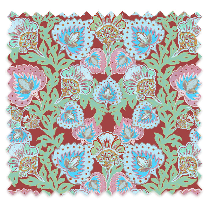 Garden of India Rust Velvet Fabric