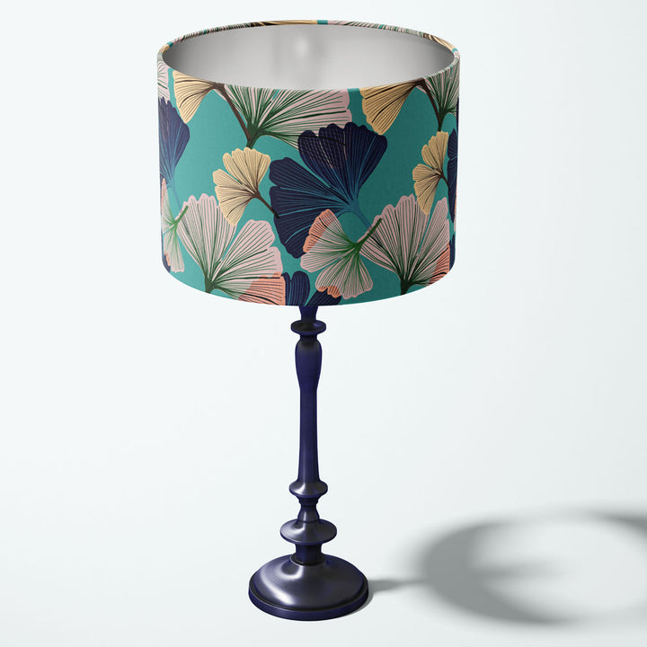 Ginkgo Blue Drum Lampshade