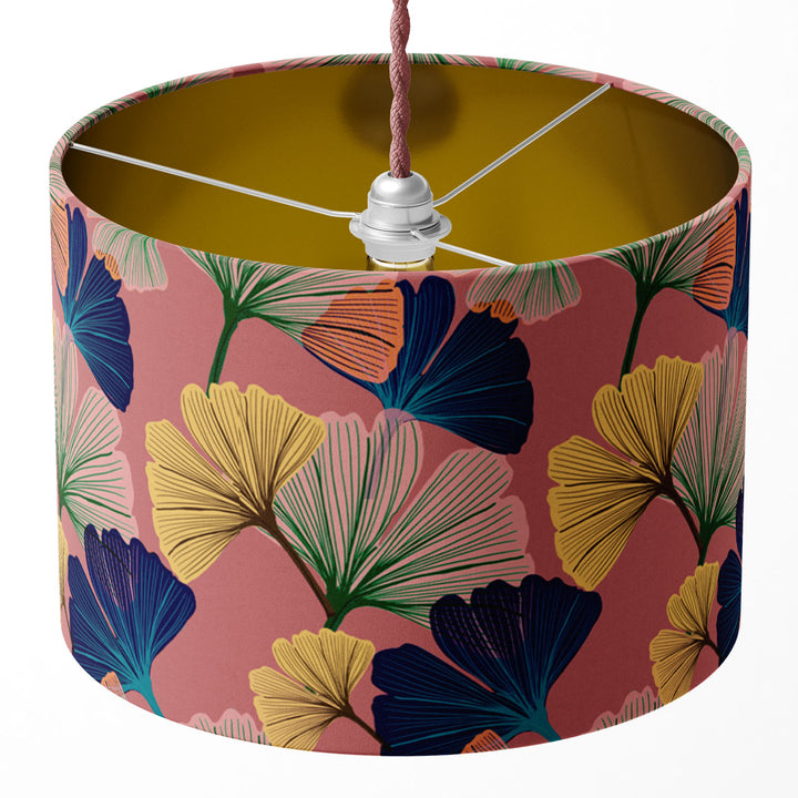Ginkgo Rosy  Drum Lampshade