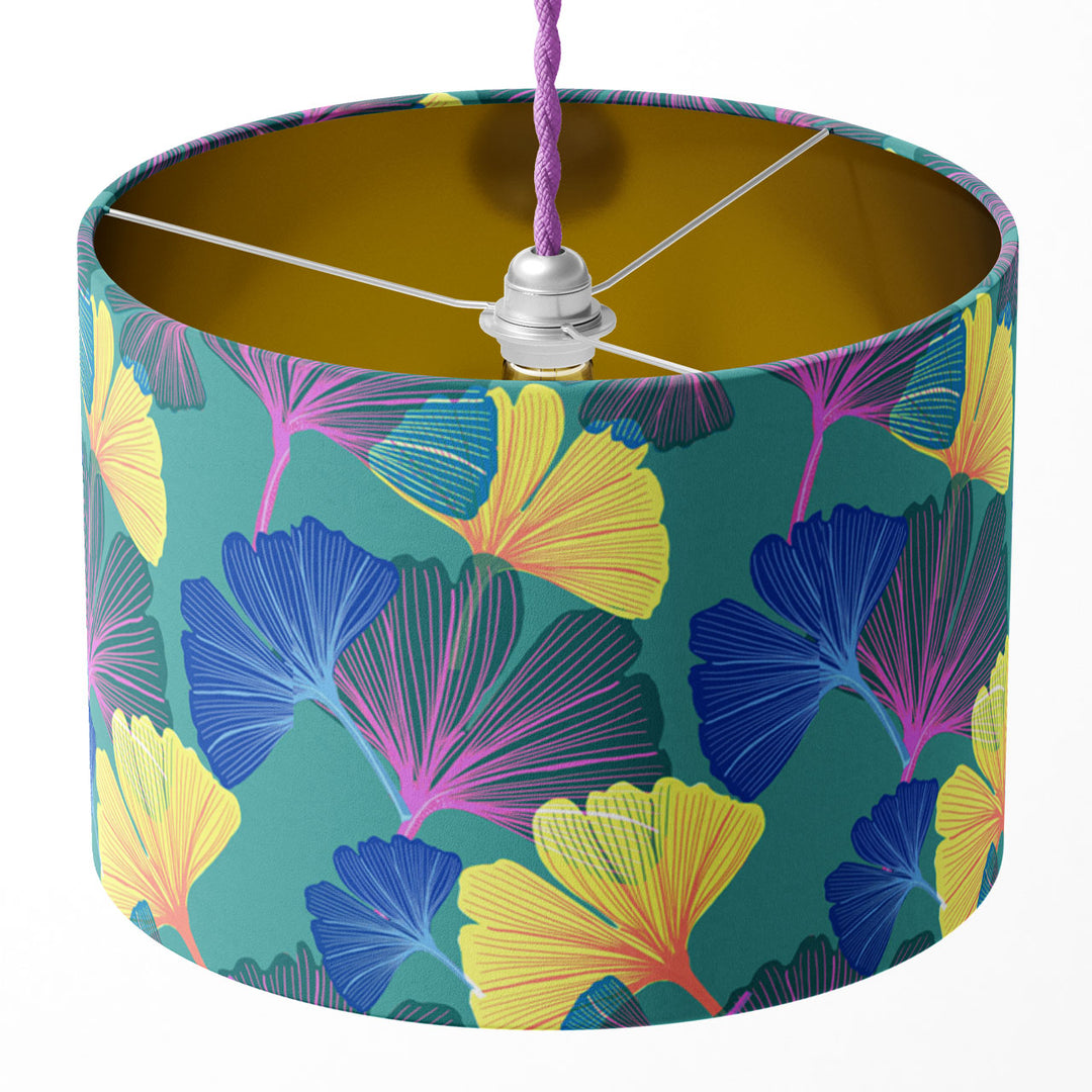 Ginkgo Shamrock Drum Lampshade