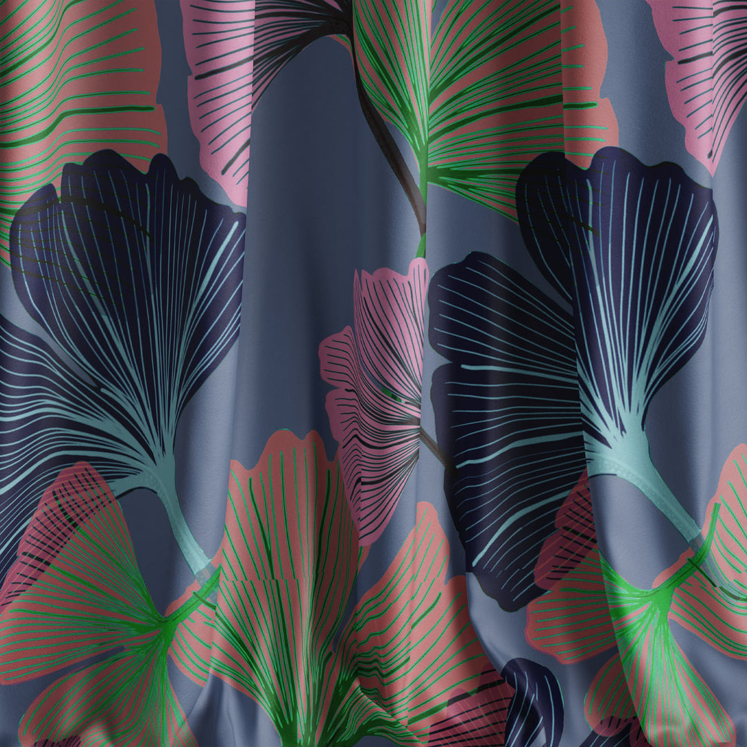 Ginkgo Violet Velvet Fabric