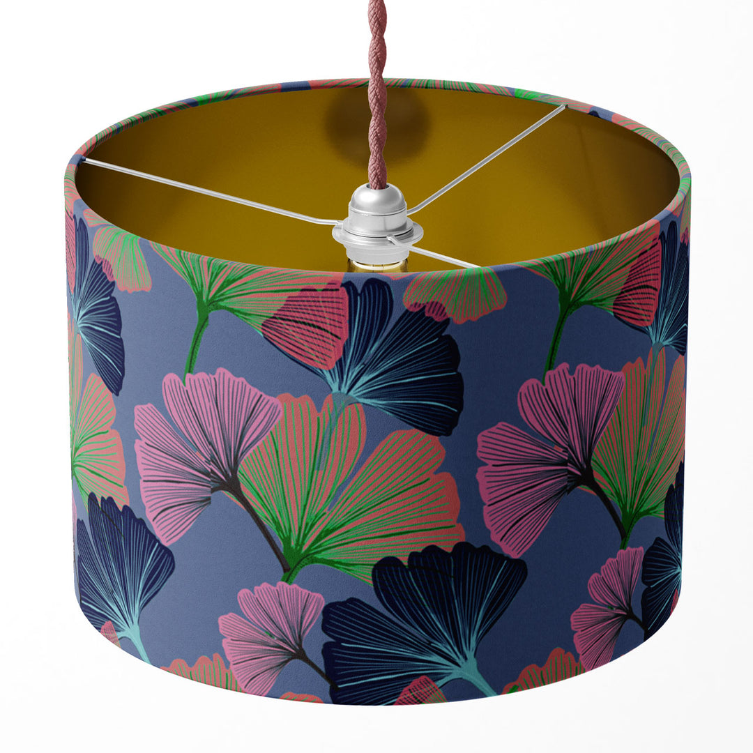 Ginkgo Violet Drum Lampshade