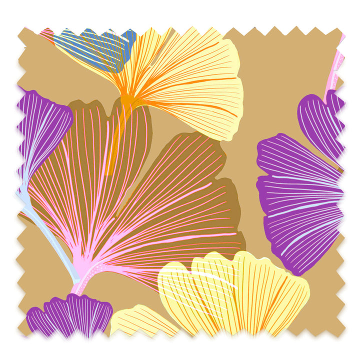 Ginkgo Pumpkin Velvet Fabric