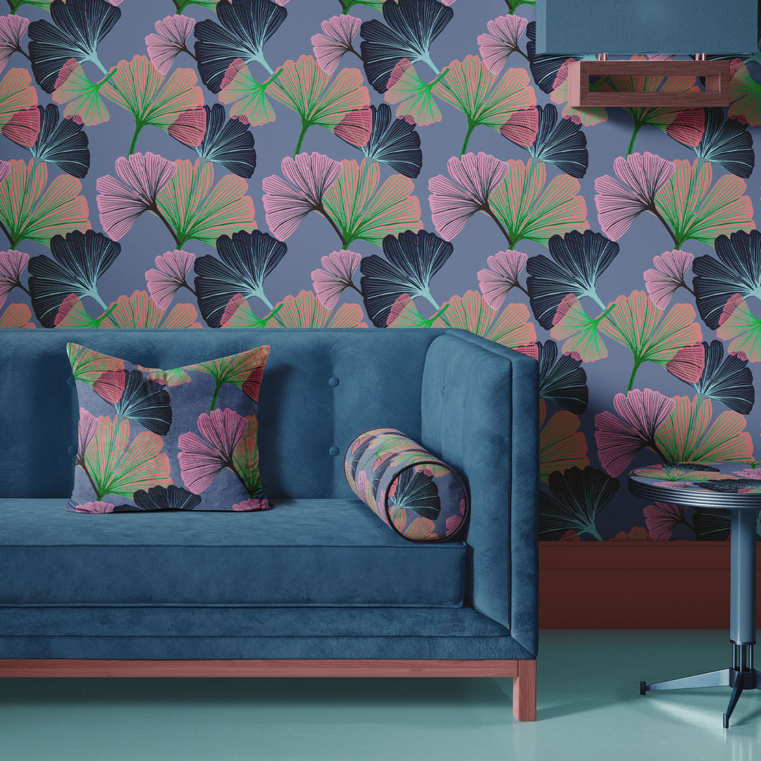 Ginkgo Violet Wallpaper