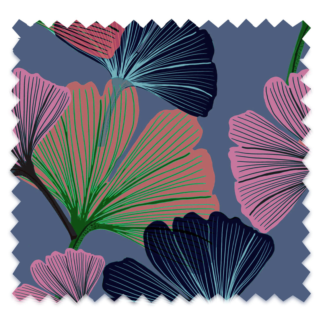 Ginkgo Violet Velvet Fabric