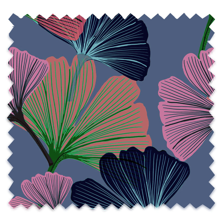 Ginkgo Violet Velvet Fabric