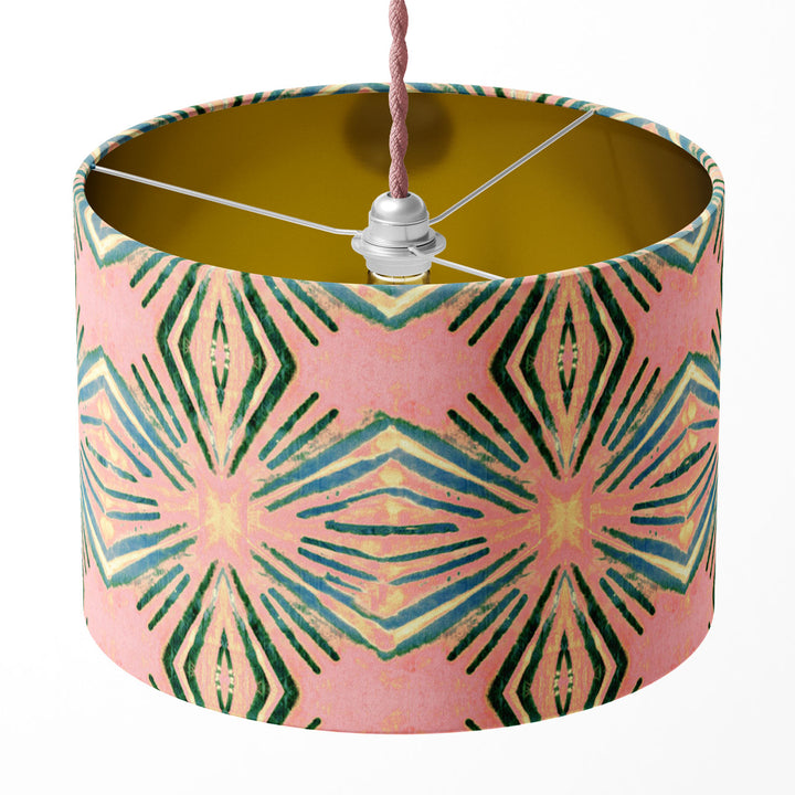 Itajime Diamond Blush Drum Lampshade