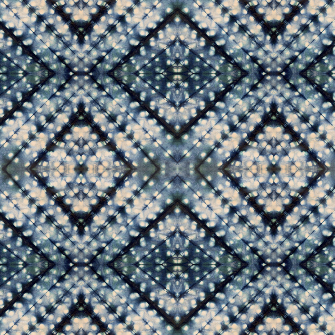 Indigo Itajime Cross Velvet Fabric