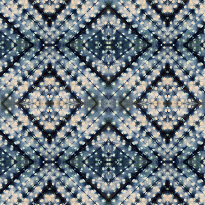 Indigo Itajime Cross Velvet Fabric