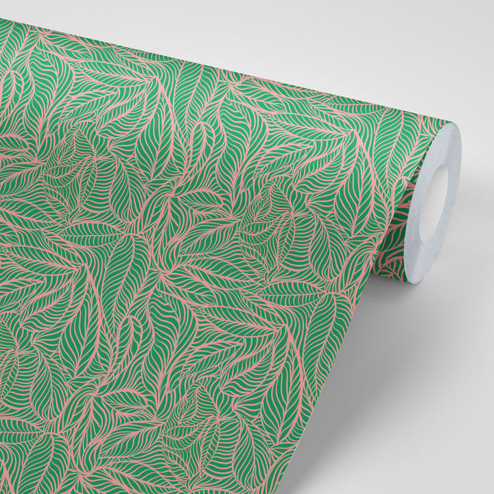 Agnes Green and Pink Wallpaper