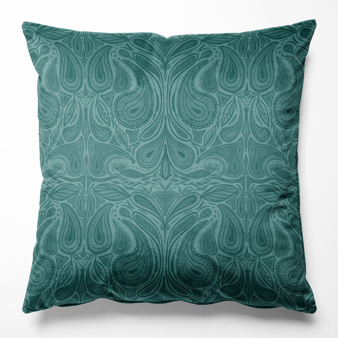 Margaux Teal Velvet Cushion