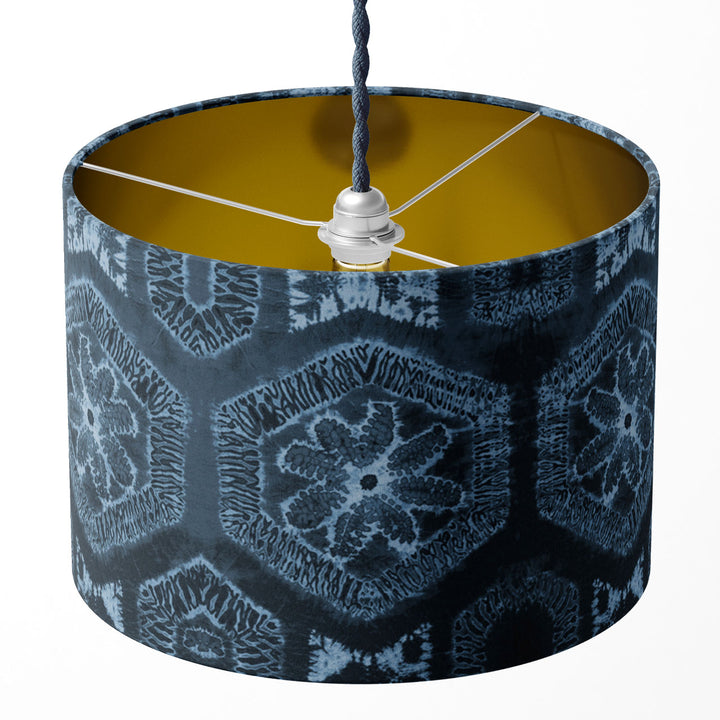 Nui Burst Denim Drum Lampshade