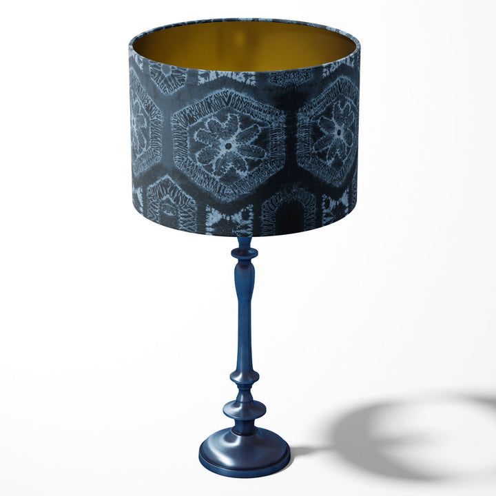 Nui Burst Denim Drum Lampshade